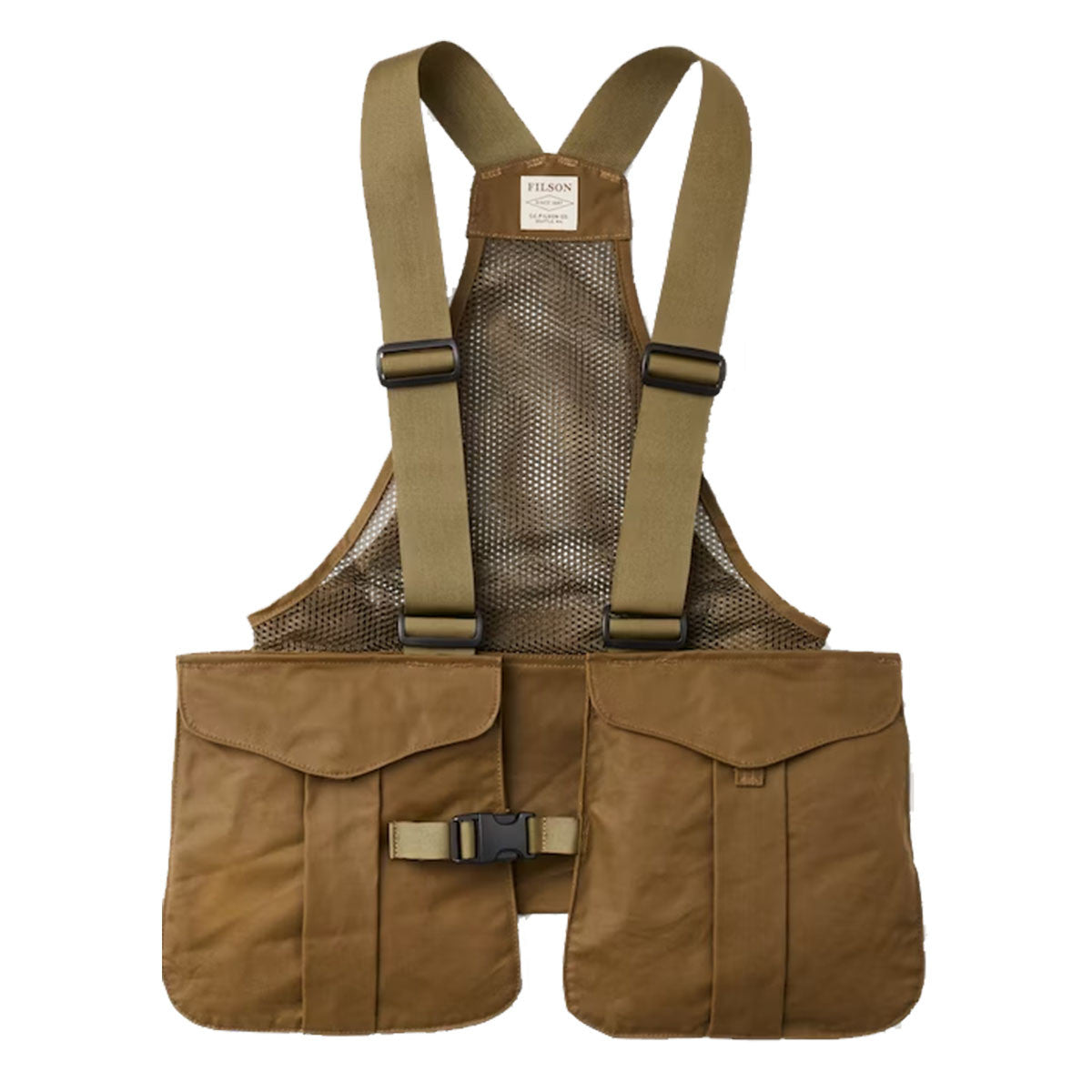 Filson Mesh Game Bag, Dark Tan Variation Front View Dark Tan-Blaze Orange