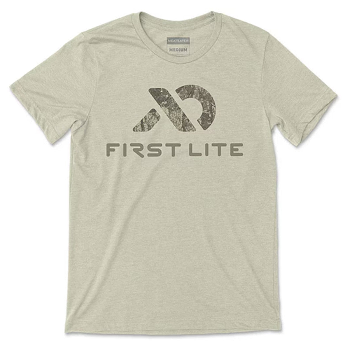 Image of the First Lite Darkwater Logo T-Shirt in Wheat.