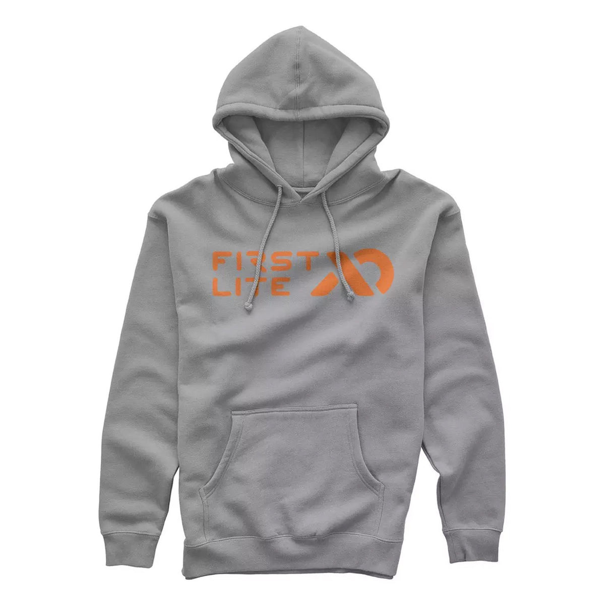 Image of the First Lite Horizontal Logo Hoody in Grey Heather