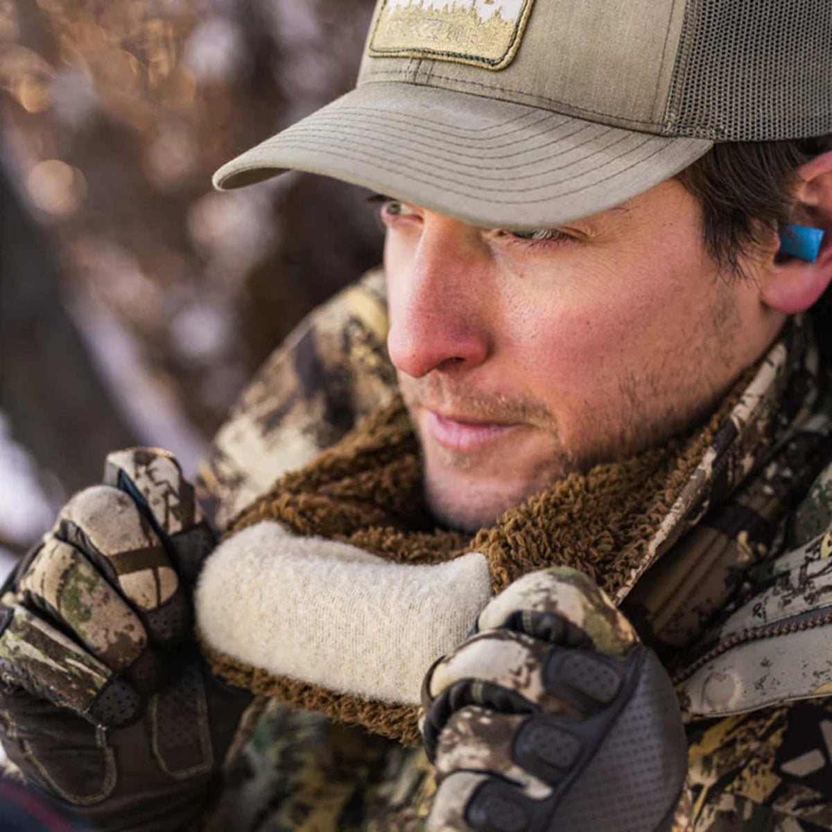 First Lite Tundra Cold Weather Neck Gaiter Lifestyle Image