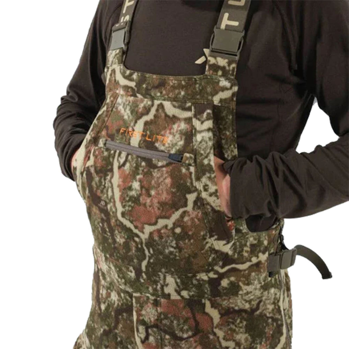 First Lite Phase Windproof Hunting Bib Pocket Image