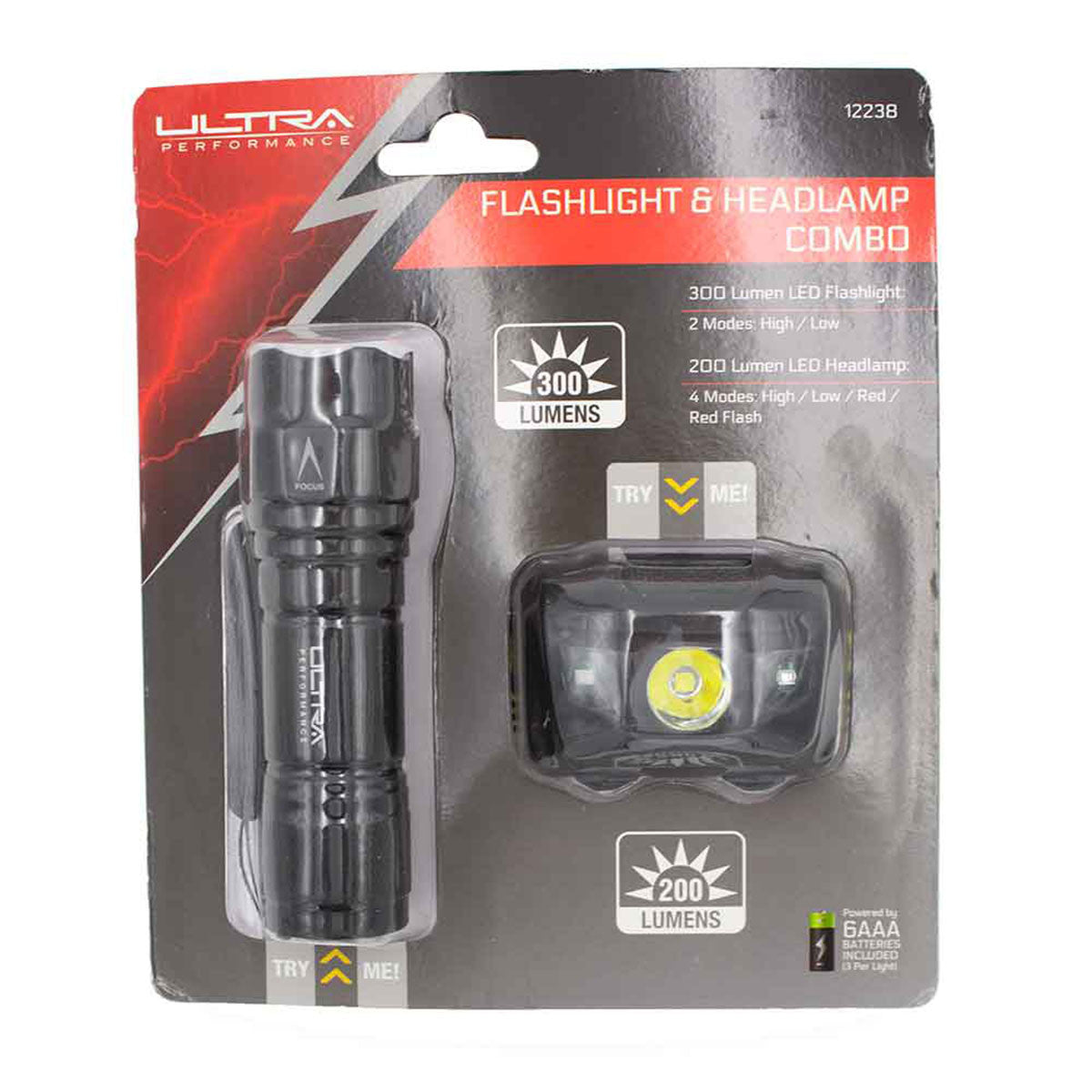 Ultra Performance Flashlight and Headlamp Combo