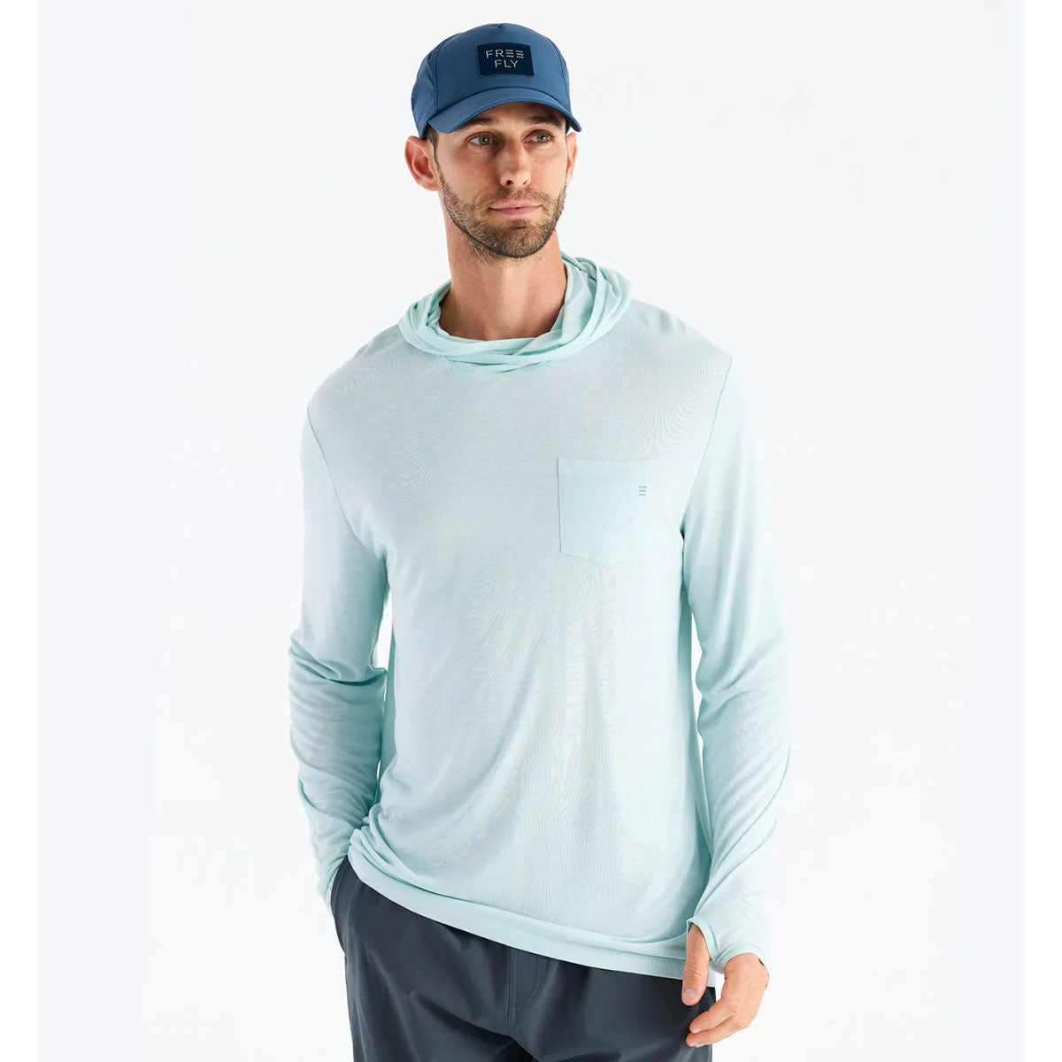 Free Fly Bamboo Lightweight Hoodie Product Image Glacier