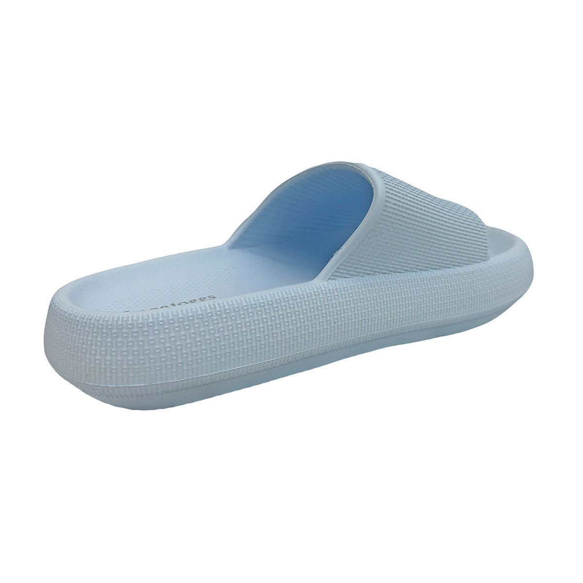 Frogg Toggs Women's Squisheez Slide Sandals Right Angled Image in Baby Blue