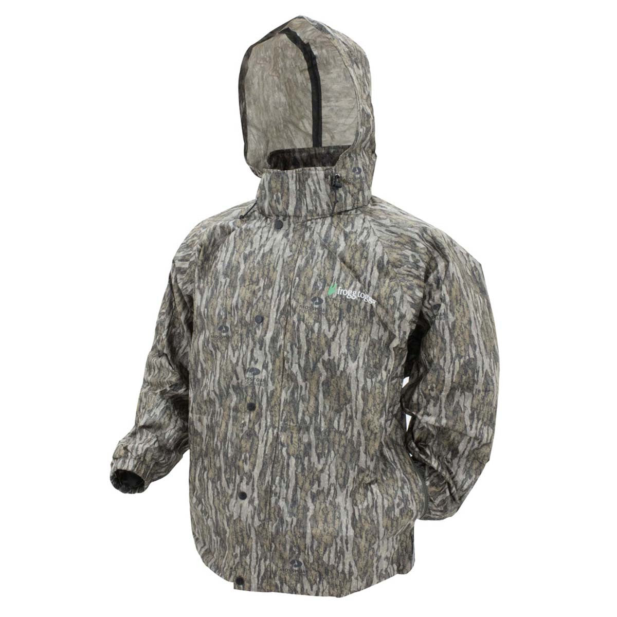 Frogg Toggs Pro Action Breathable Rain Jacket Image in Mossy Oak Bottomland Realtree Max 7