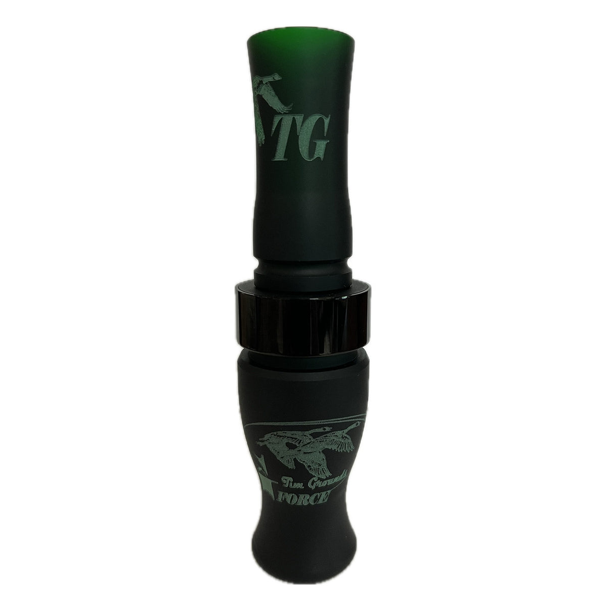Tim Grounds G Force Goose Call Image in Flat Emerald-Black Band