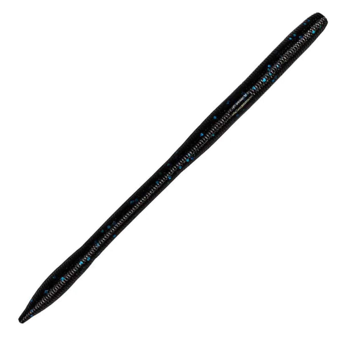 Image of the Sensei Worm in Black W/ Large Blue Flake