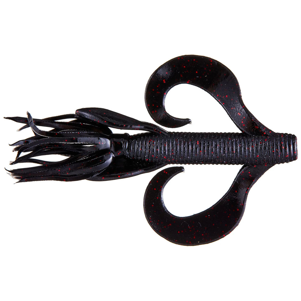 Yamamoto 4" Kreature, 7 Pack - Black Red Flake