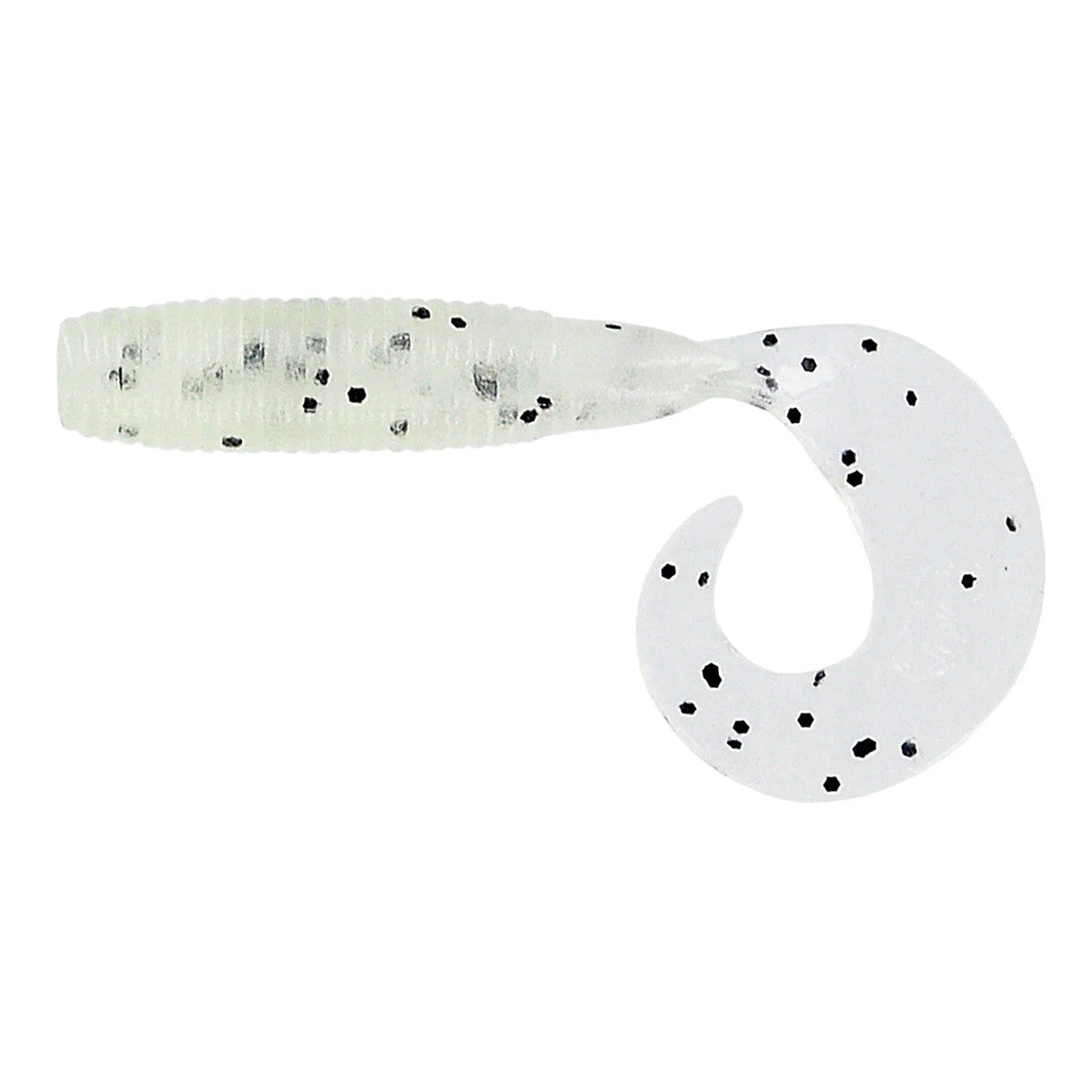 Gary Yamamoto Single Tail Grubs Image in Clear Black Flake