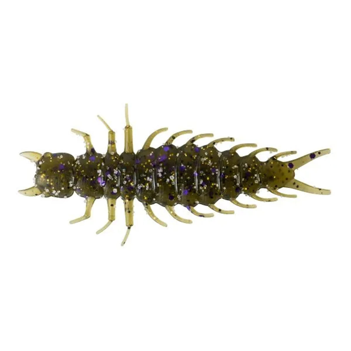Great Lakes Finesse Juicy Hellgrammite, 8 Pack - Green Pumpkin Purple Flake