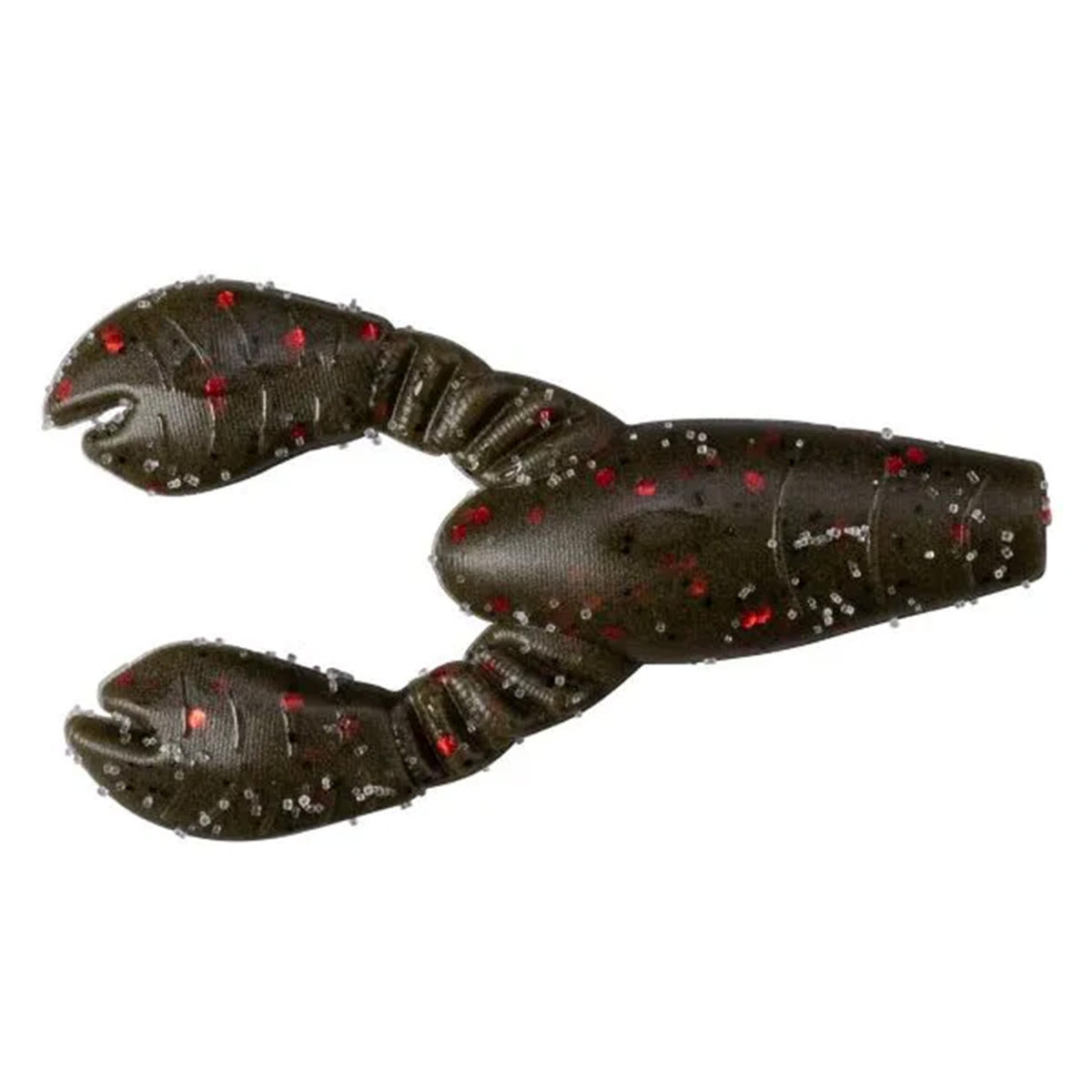 Great Lakes Finesse Snack Craw, 6 Pack - Green Pumpkin Red Flake