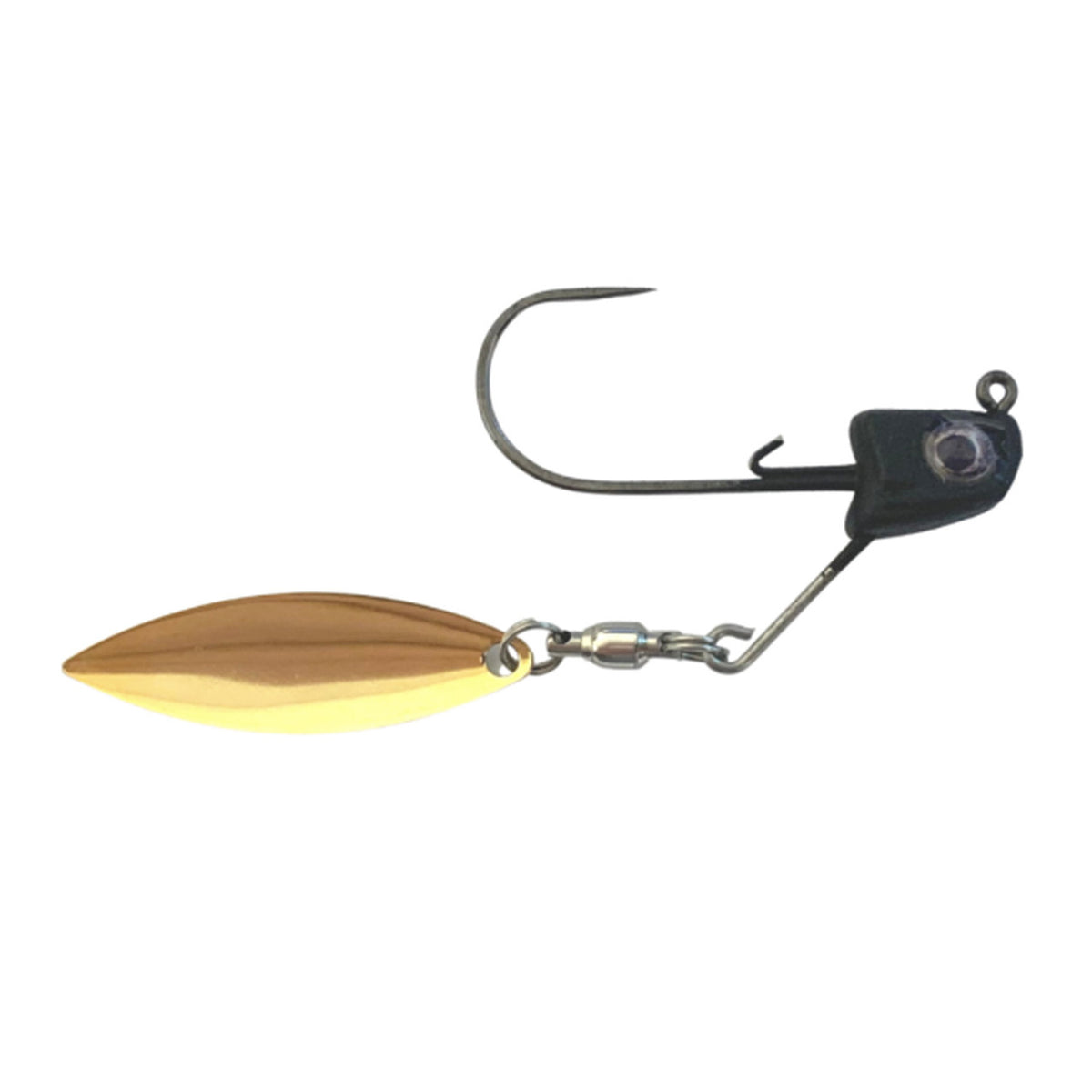 Great Lakes Finesse Sneaky Underspin, 1 Pack - Matte Black Gold Blade 3/16 oz