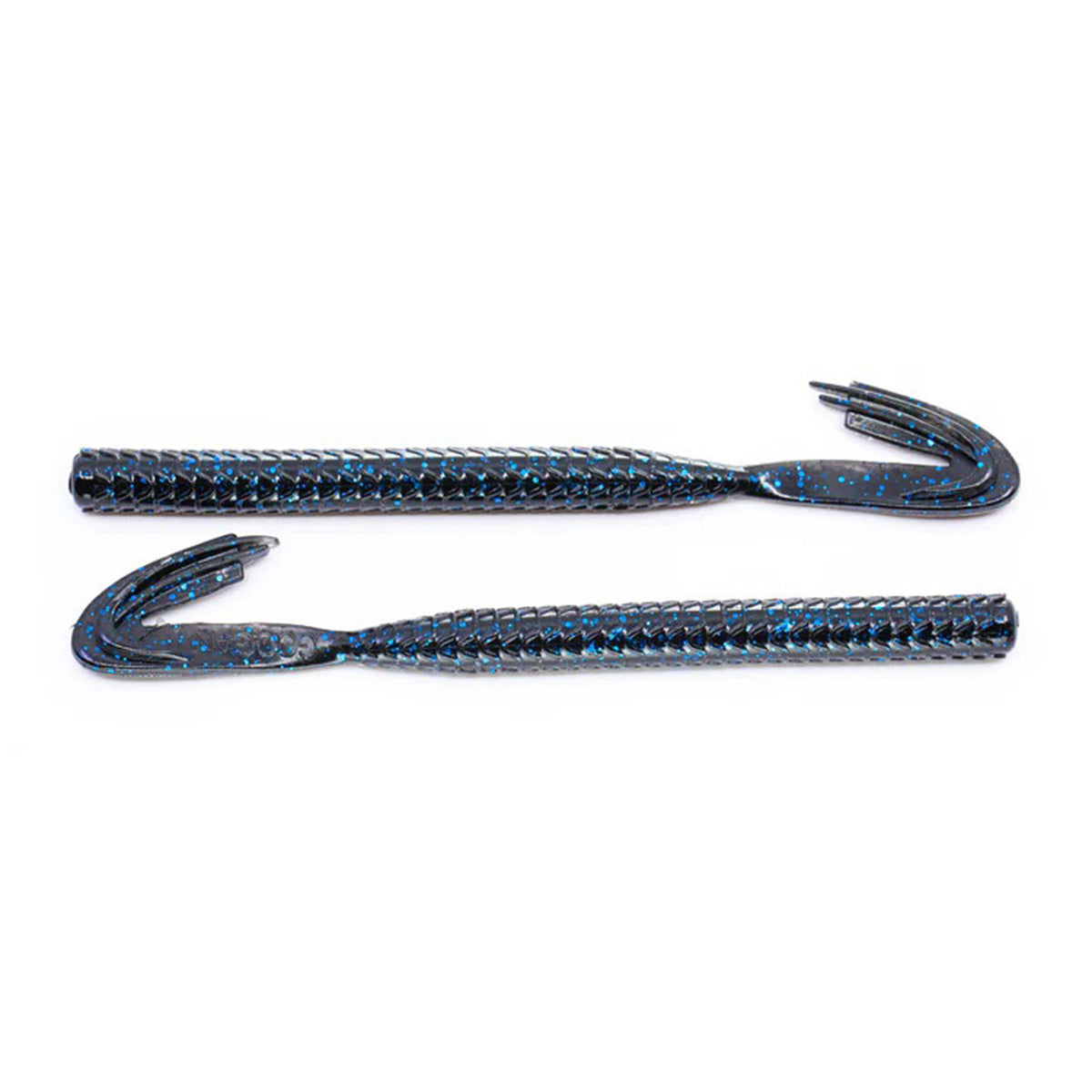 Googan Baits 7.25" XL Blazin' Worms Fish Bait Image in Black Blue Flake