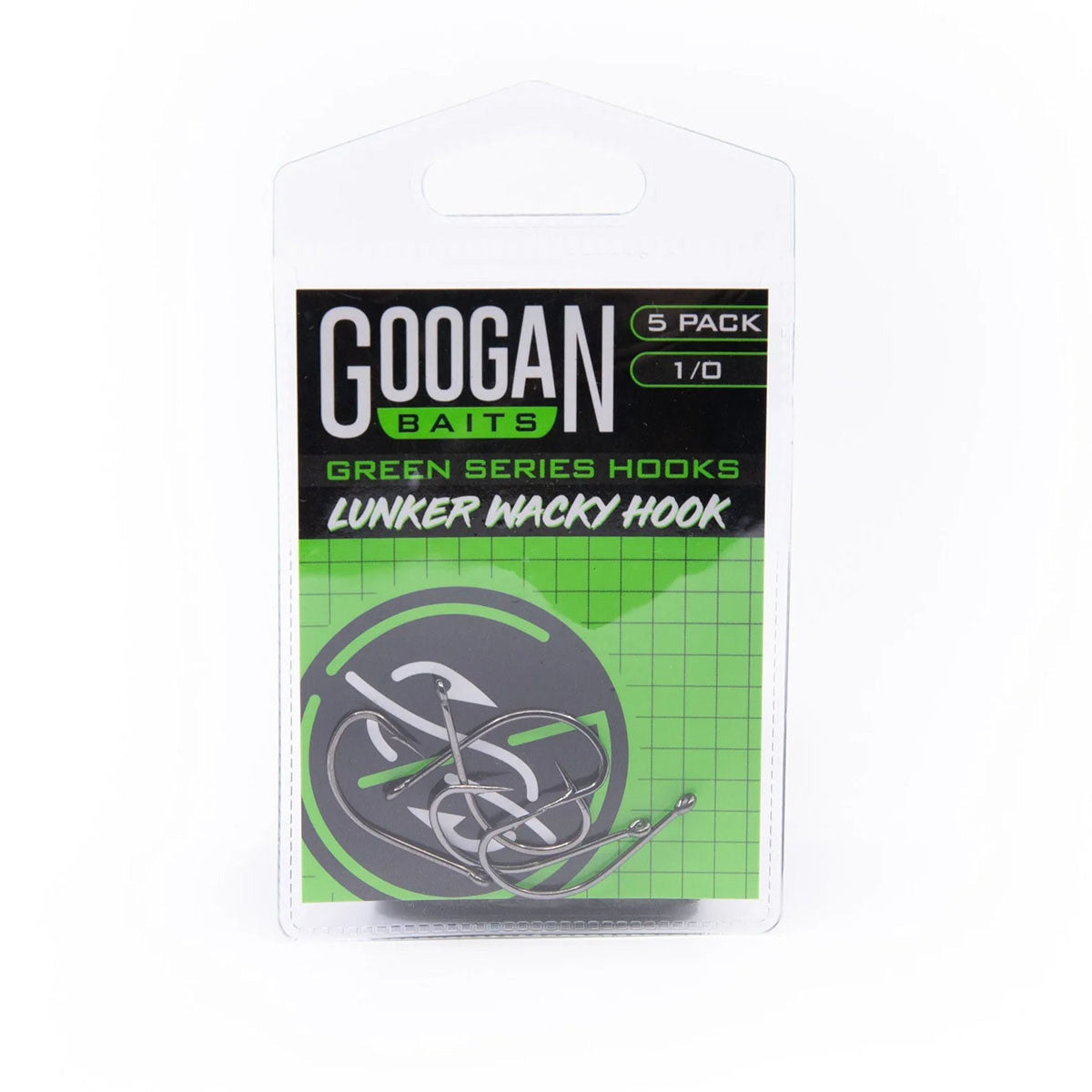 Green Series Lunker Wacky Hook, 5 Pack