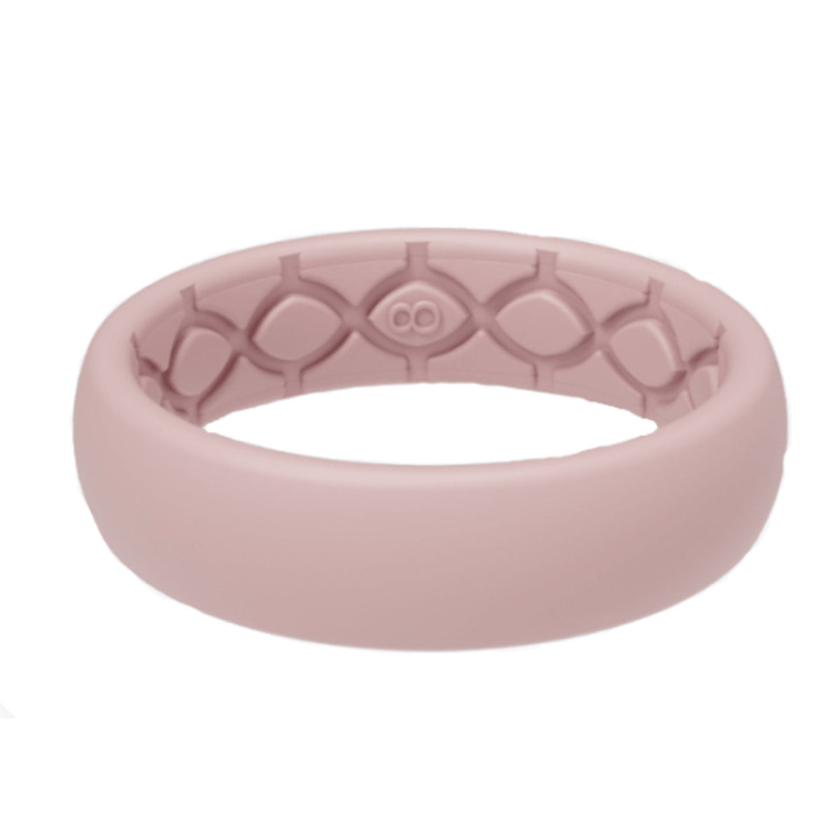 Image of the Groove Essential Thin Ring in Rose Quartz.