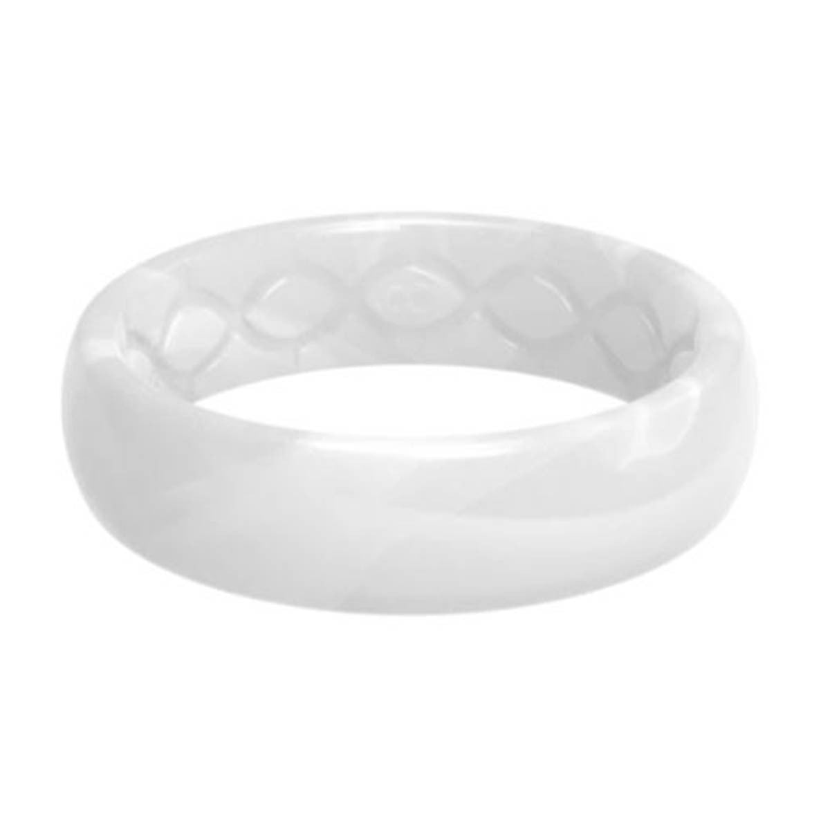 Women's Solid Thin Groove Ring, Pearl