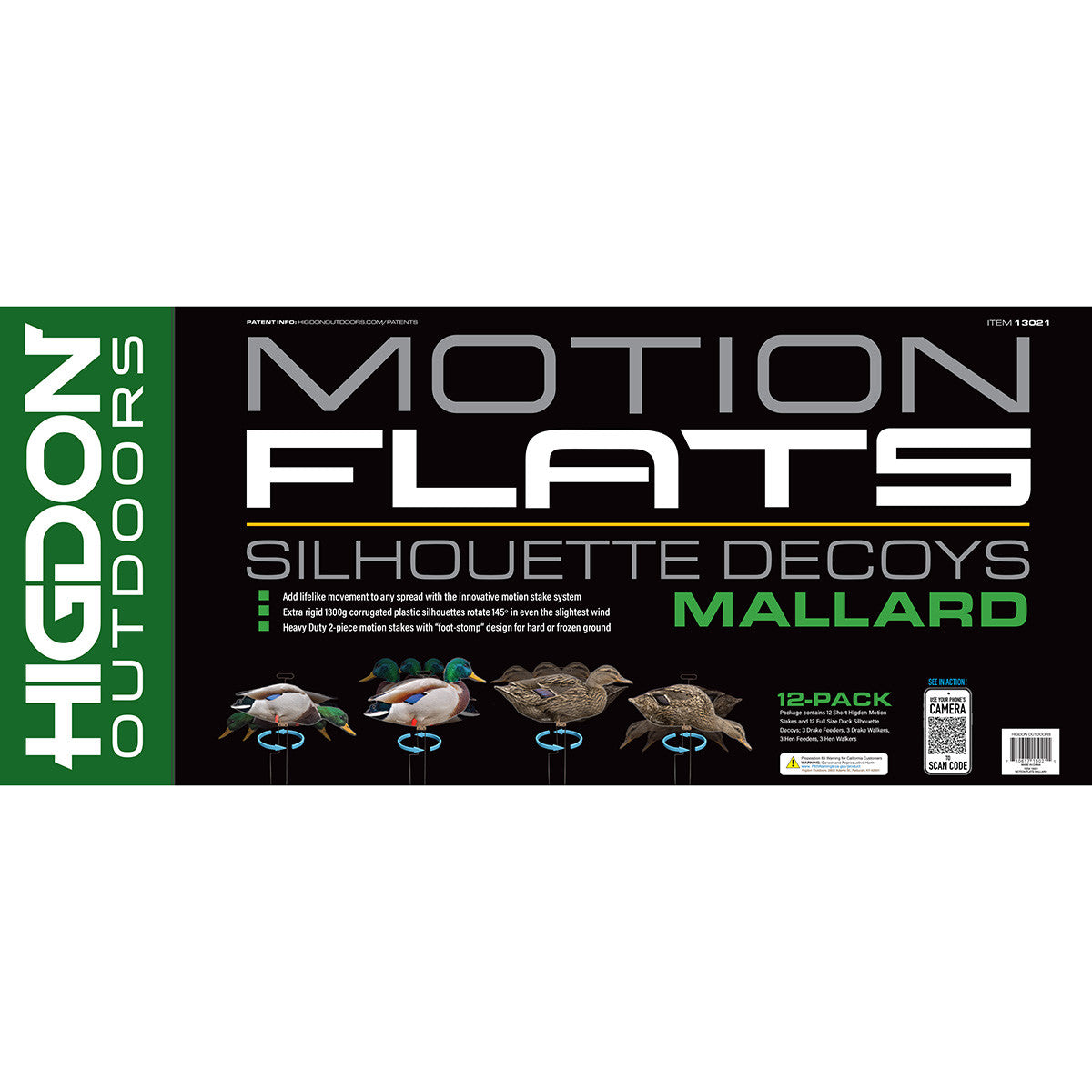 Higdon FLATS Motion Magnum Mallard Silhouette Decoys Image