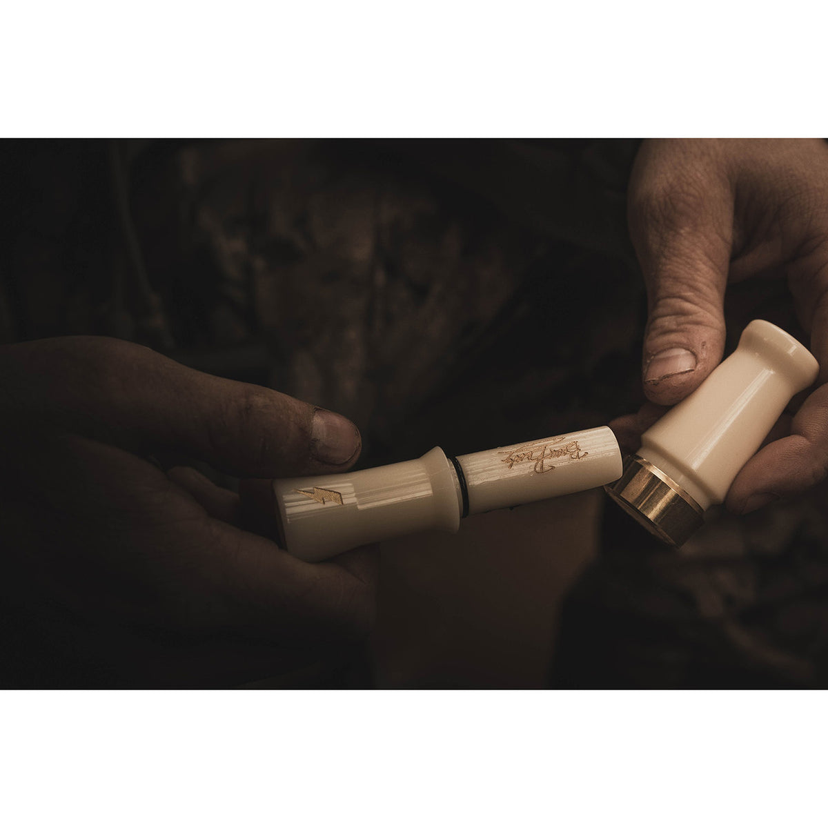 Mood Image of the Power Calls Beau Brooks Signature Hybrid Duck Call.