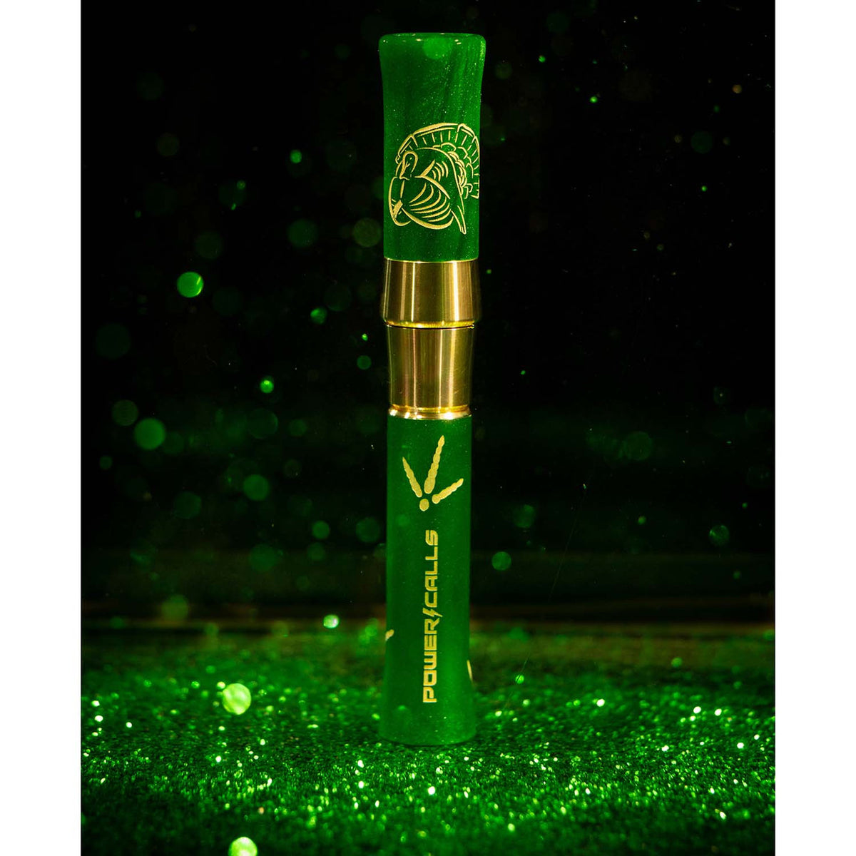 Mood Image of the Power Calls Beau Brooks Signature Series Green Pearl Turkey Gobble Tube.