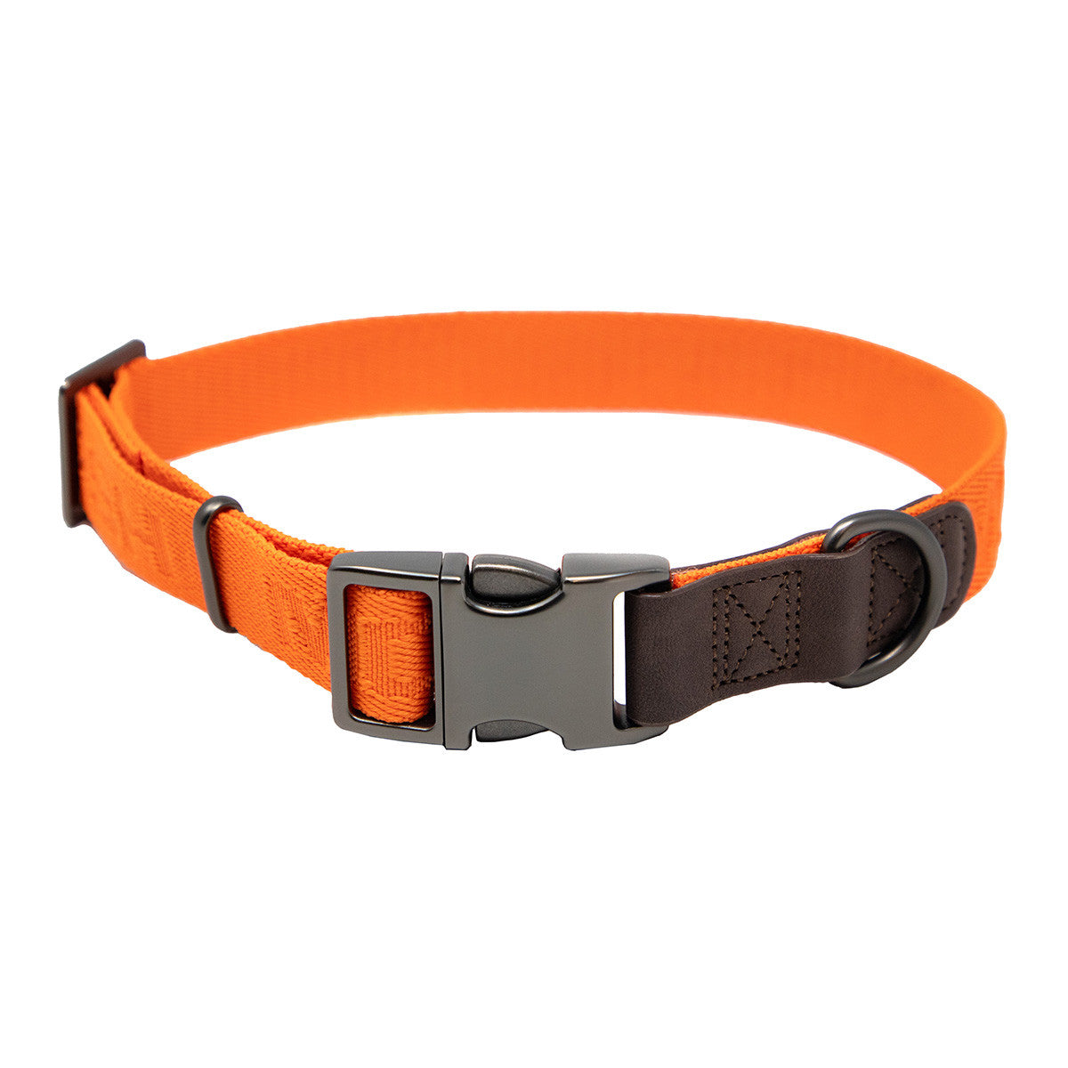 MOmarsh 15"-23" Premium Adjustable Dog Collar Image in Hunter Orange
