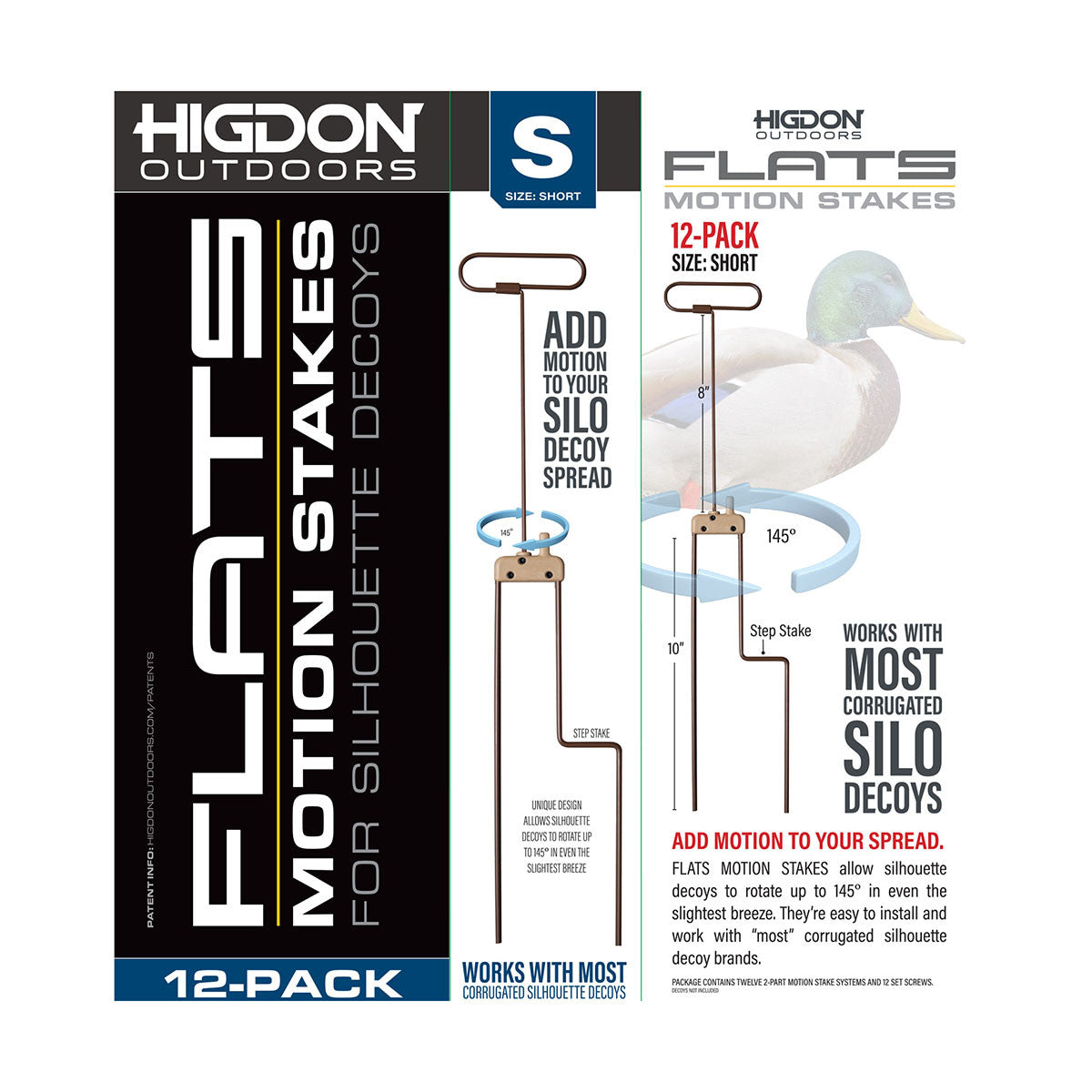 Higdon Flats Motion Duck Silhouette Decoy Stakes Box Image