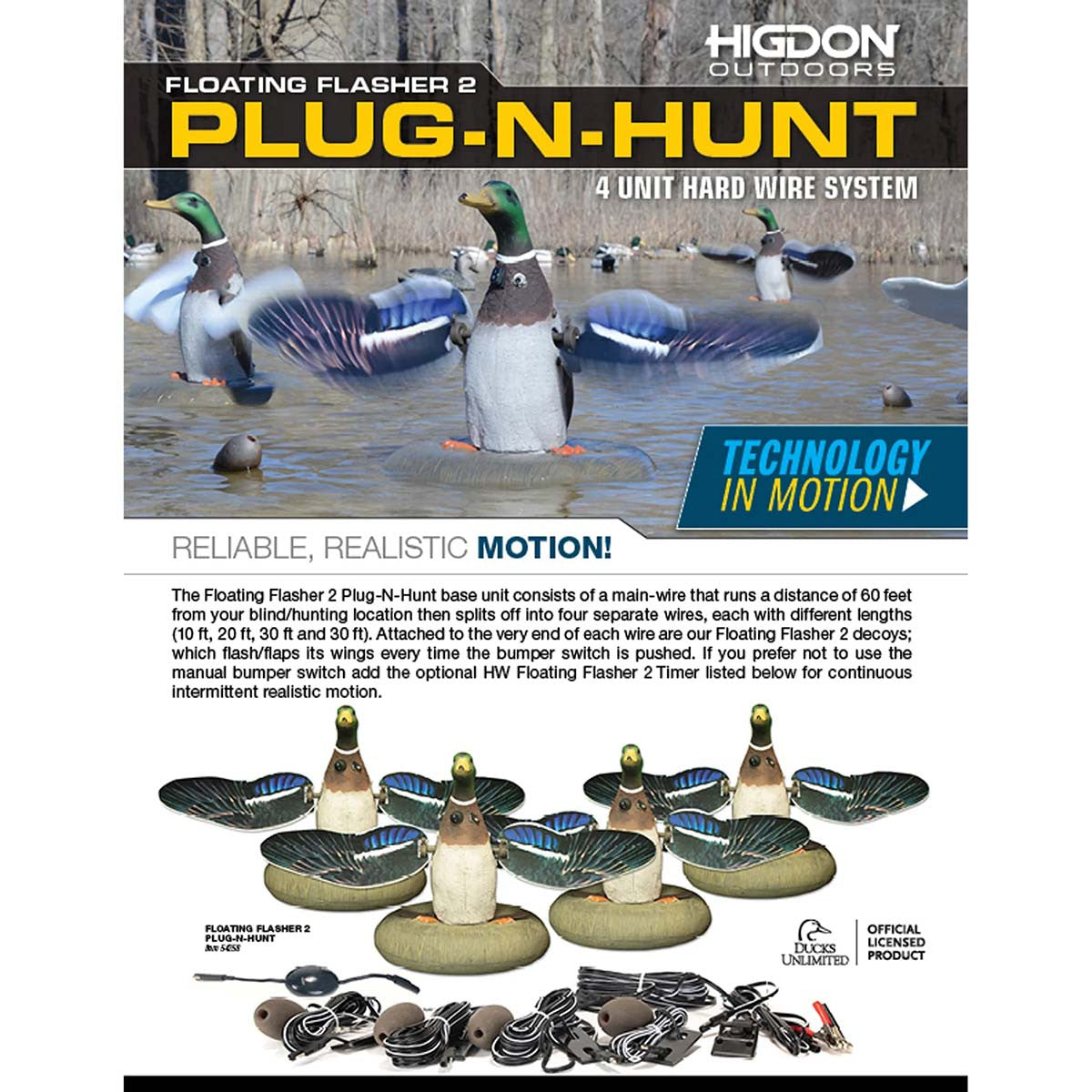 Floating Flasher 2, Plug-N-Hunt with 4 Unit Hard Wire System