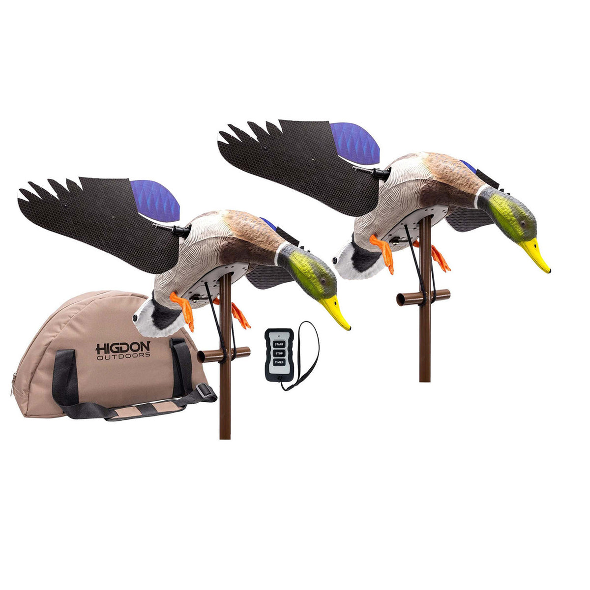 Higdon Outdoors Flasher PRO Drake/Drake Combo with Remote and Two-Slot Decoy Bag Image