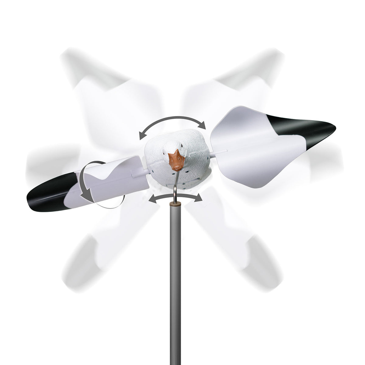 Motion Image of the Higdon Outdoors Flasher Flyer Breeze Spinning Wing Snow Goose Decoy.