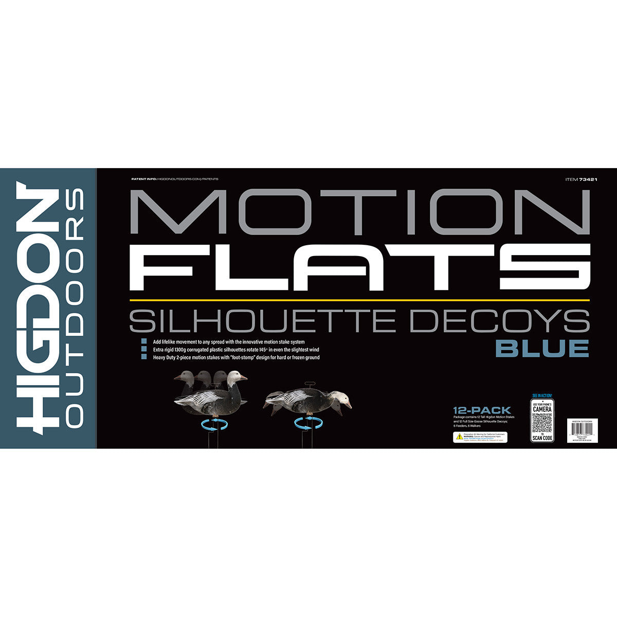 FLATS Magnum Blue Goose Motion Silhouette Decoys - 12 Pack