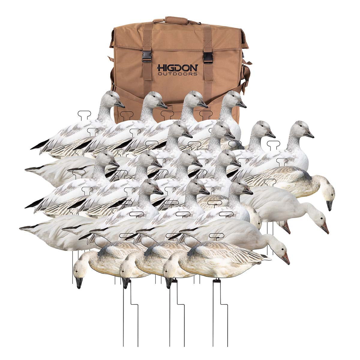 Higdon Outdoors FLATS Snow/Blue Goose Static/Motion Combo Pack, 48 Decoys with Bag Image
