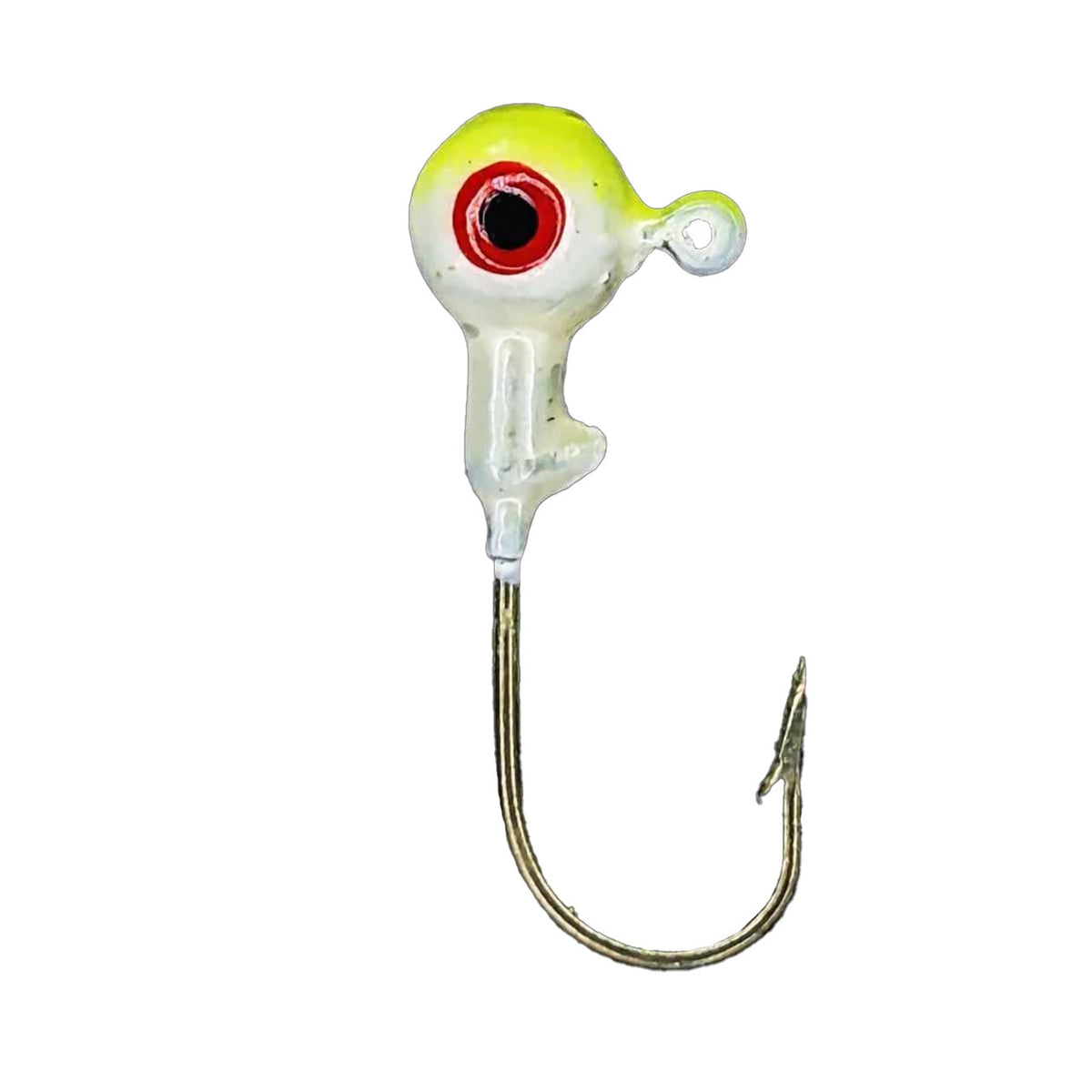 Painted Ball Head Jigheads with Bronze Hook, 10 Pack - White Yellow