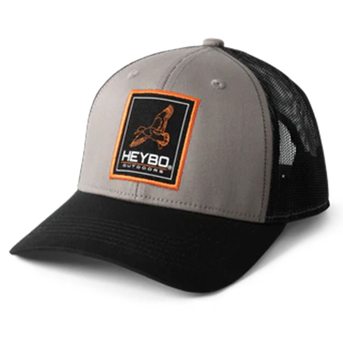 Heybo Mallard Flight Patch Trucker Hat image in Charcoal-Black