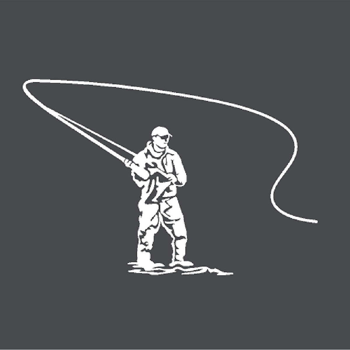 Hunters Image Fly Fisherman - Small Decal