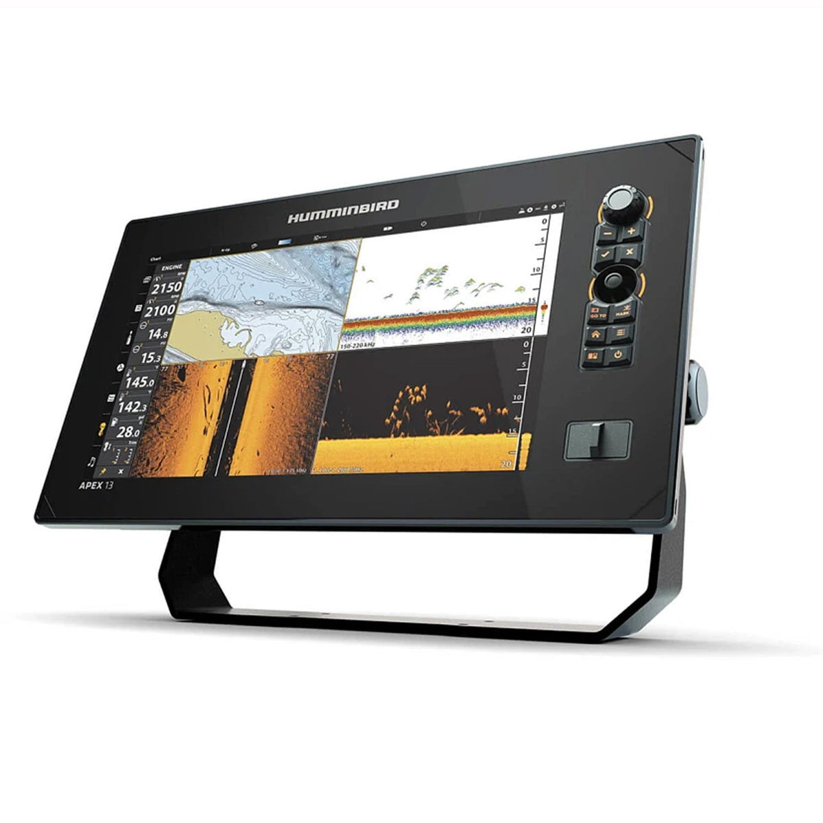 Humminbird APEX 13" Mega SI+ Chartplotter Left Angled Image