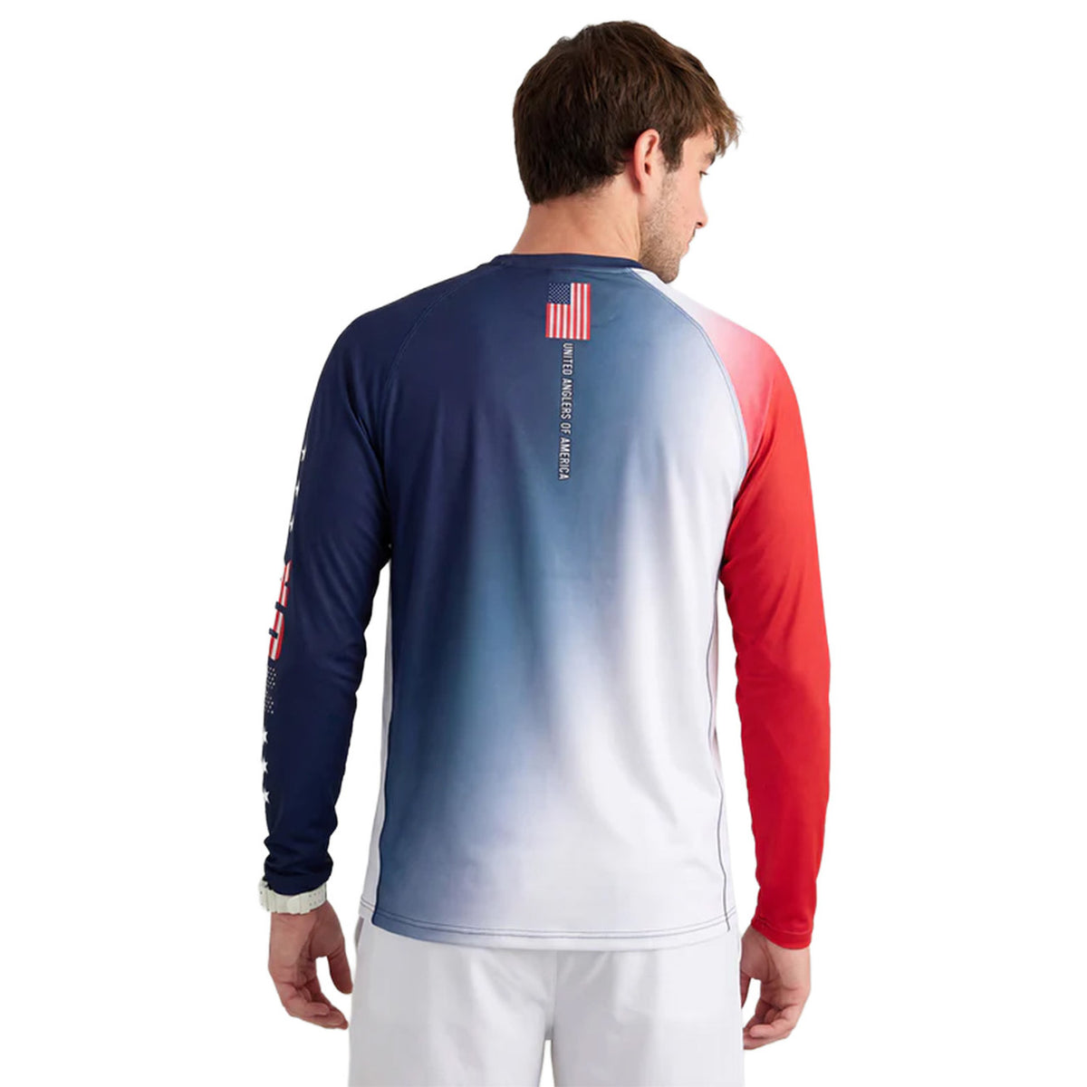 Back image of the Huk Airweight USA Long Sleeve Crew.