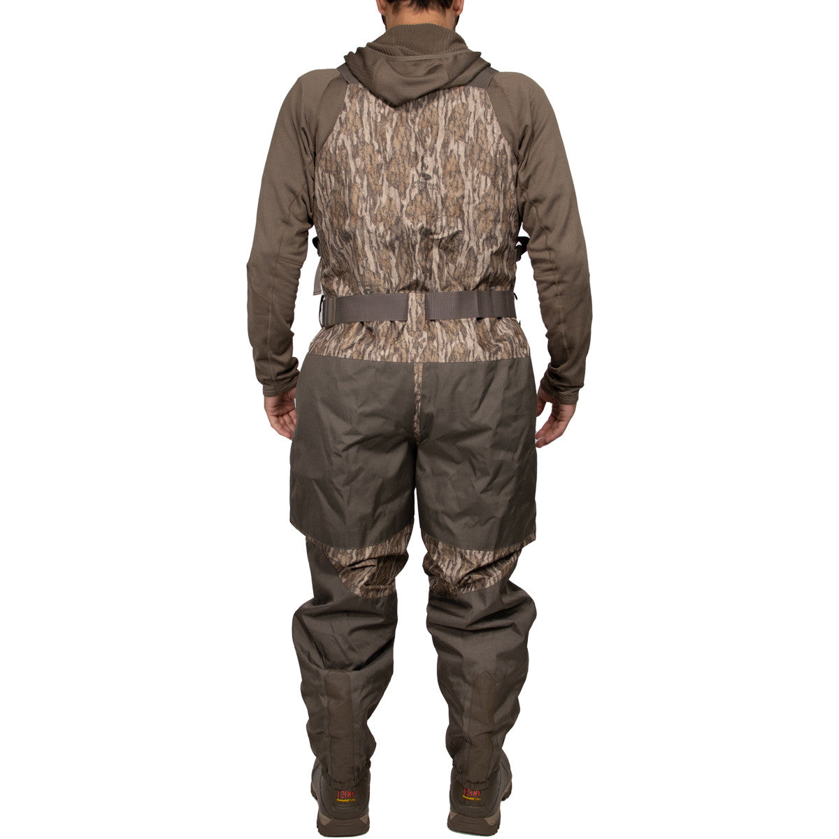 Rogers Elite 2-In-1 Insulated Breathable Wader Model Back Image in Mossy Oak Bottomland