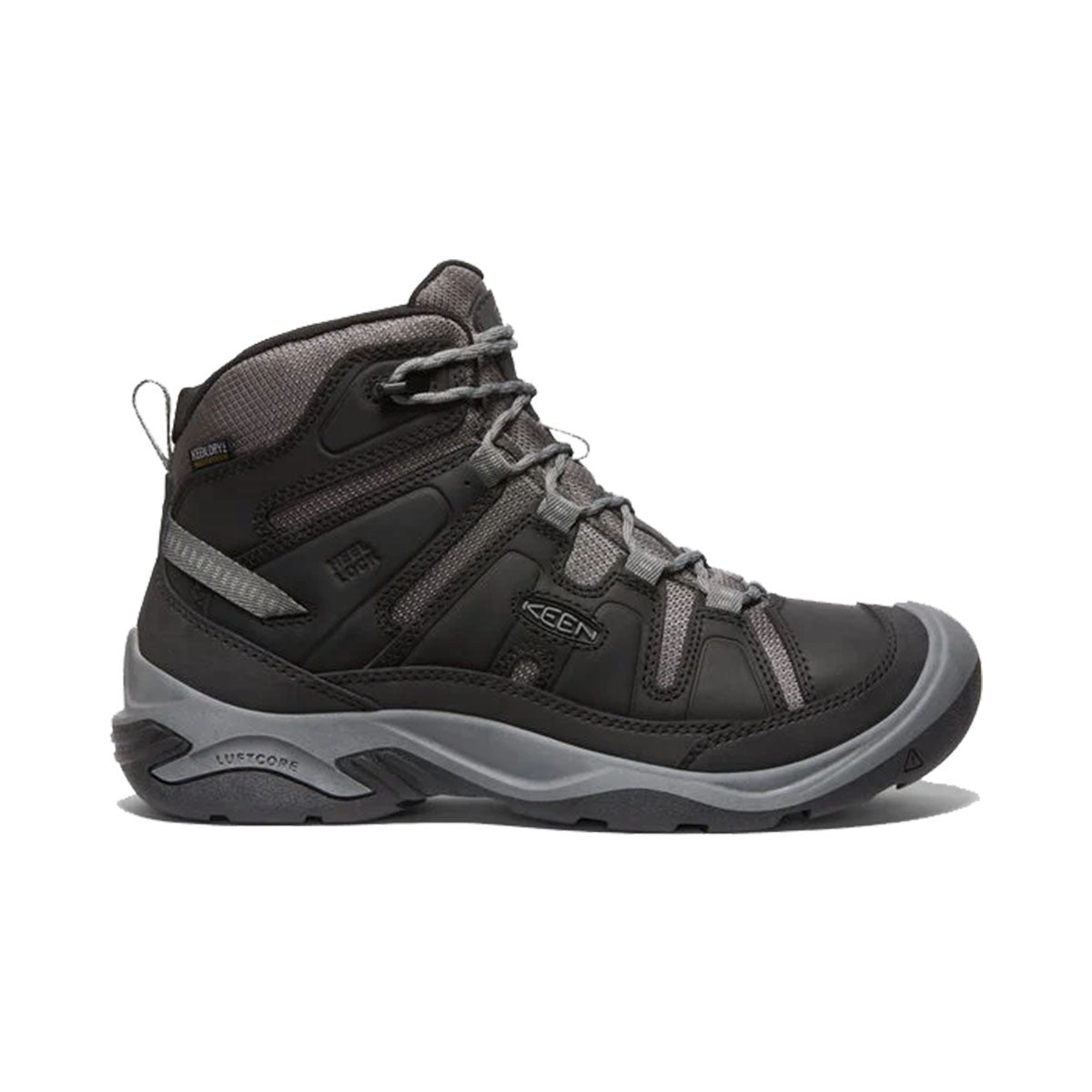 Keen Men's Circadia Mid Waterproof Boot Image in Black-Steel Grey