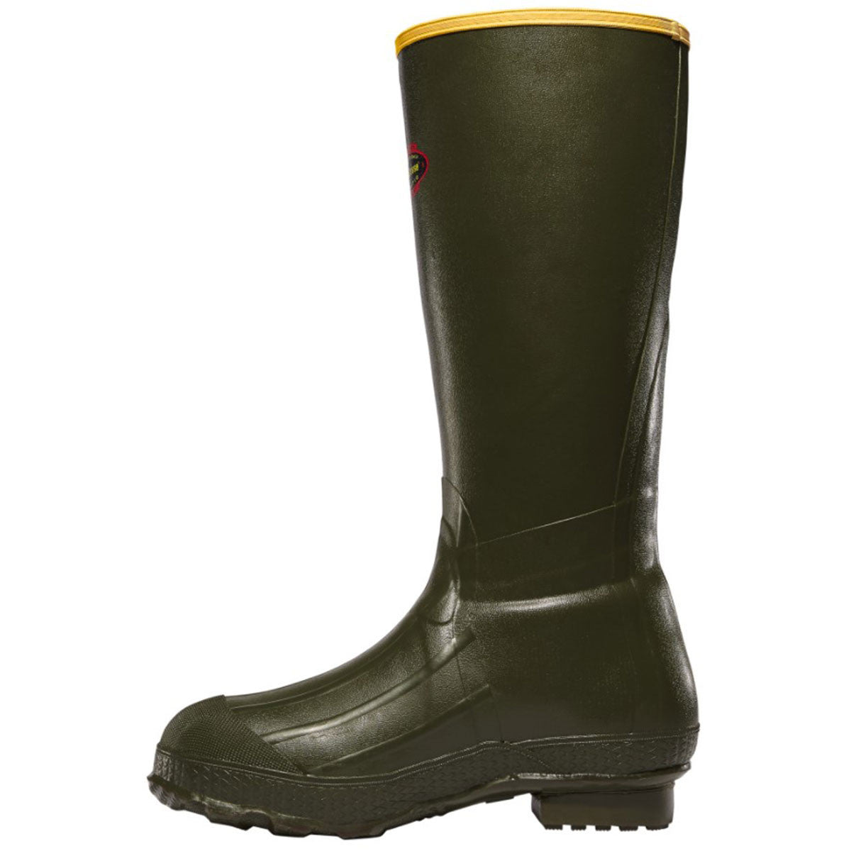 Side image of LaCrosse Burly Classic 18" OD Green Pull On Boot.