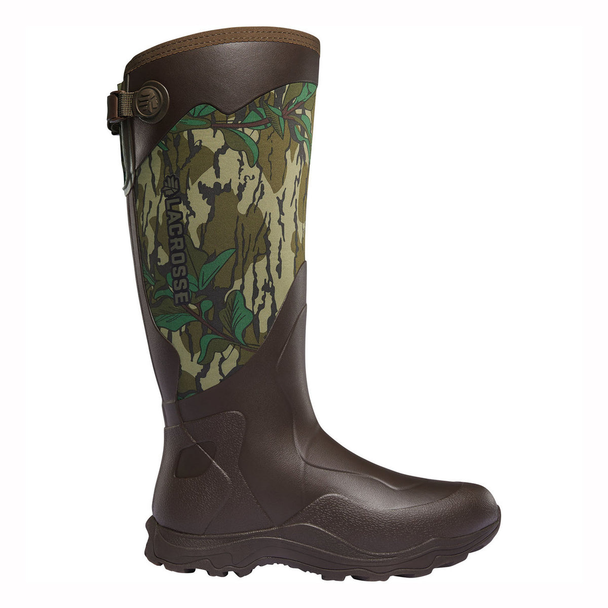 LaCrosse 17" Alpha Agility Rubber Boots, Mossy Oak Green Leaf Main Image