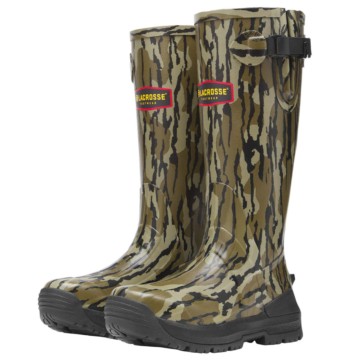 Pair Image of the Lacrosse Women's Burly Aero 15" Rubber Boots in Mossy Oak Original Bottomland.