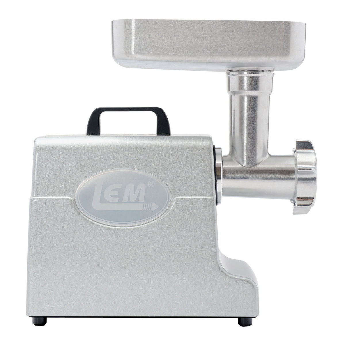 Side image of the LEM MightyBite #8 Aluminum Grinder.