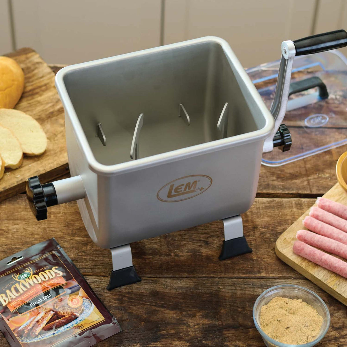 Top image of the LEM 10 LB Meat Mixer.