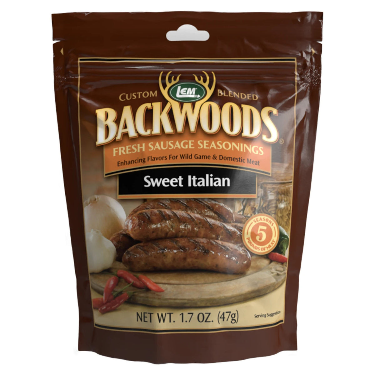Image of the LEM Backwoods Sweet Italian Fresh Sausage Seasoning for 5 Lbs.