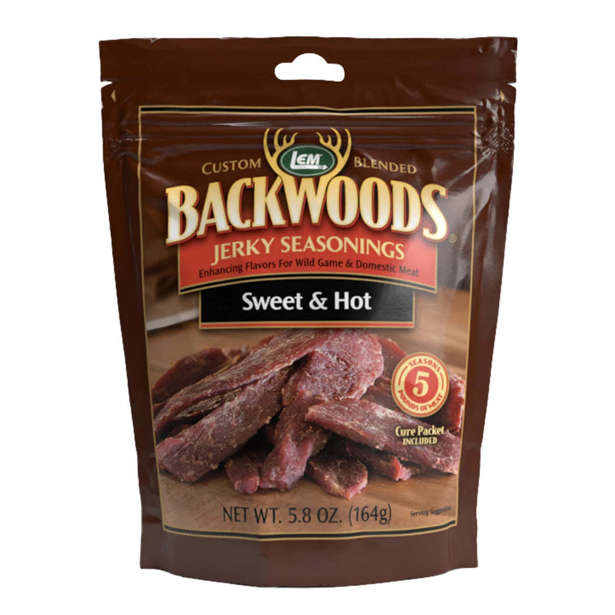 Image of the LEM Backwoods Sweet & Hot Jerky Seasoning for 5 Lbs.