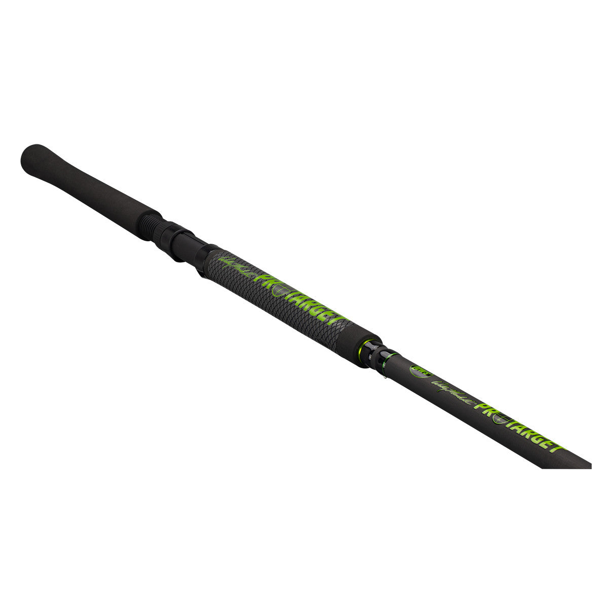 close up handle image of lews Wally Marshall Pro Target Jigging Rod.