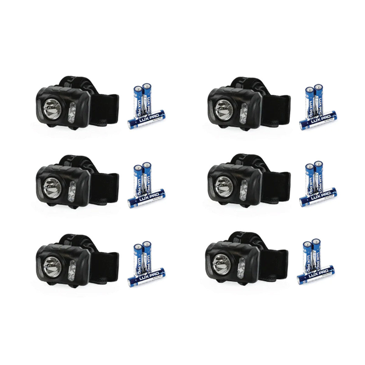 LuxPro LED 303-Lumen Multi-Color Headlamps 6 Pack Image