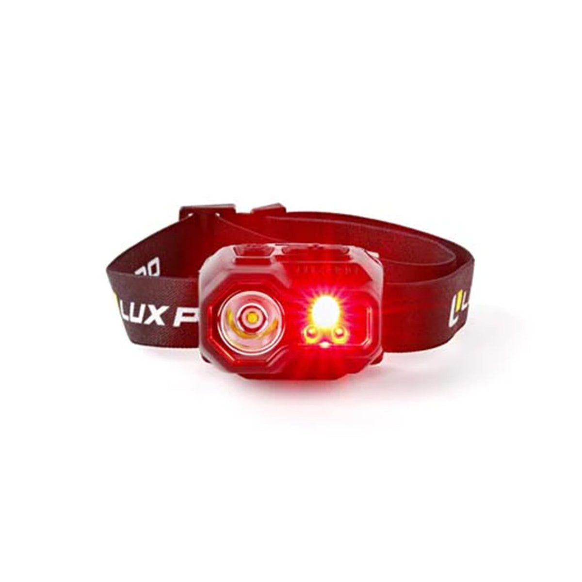 Image of the Luxpro Ultra-Bright Multi-Color LED Headlamp in Red