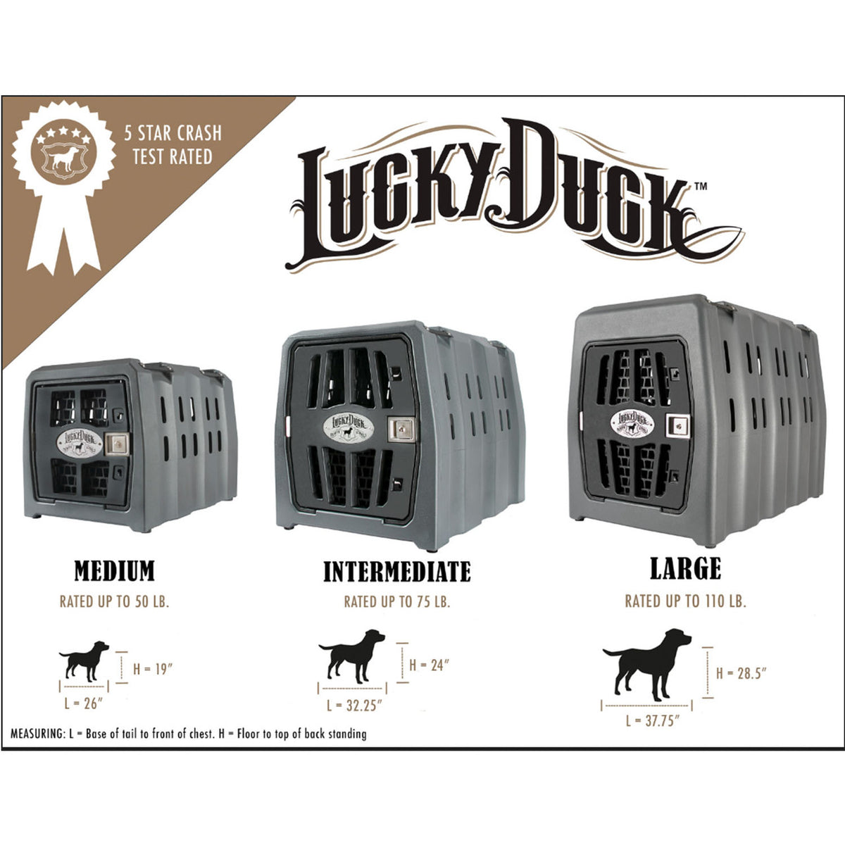 Lucky Kennel, Large/Gray Kennel Size Comparison Image