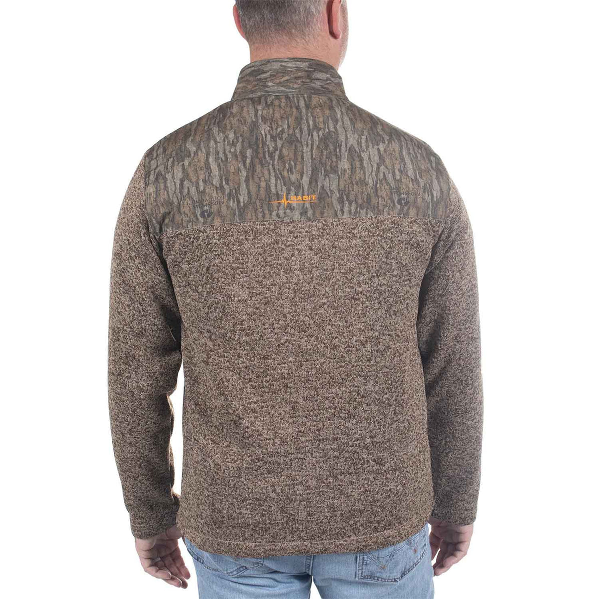 Habit Crater Valley Sweater Fleece 1/4 Zip Pullover Back Model Image