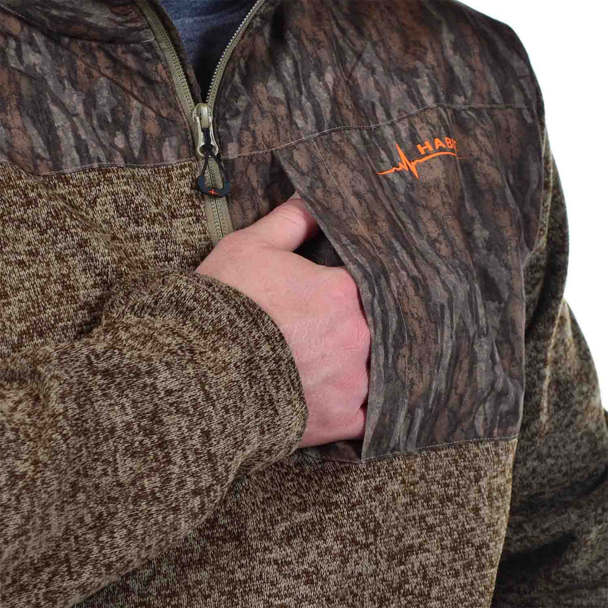 Habit Crater Valley Sweater Fleece 1/4 Zip Pullover Chest Pocket Image